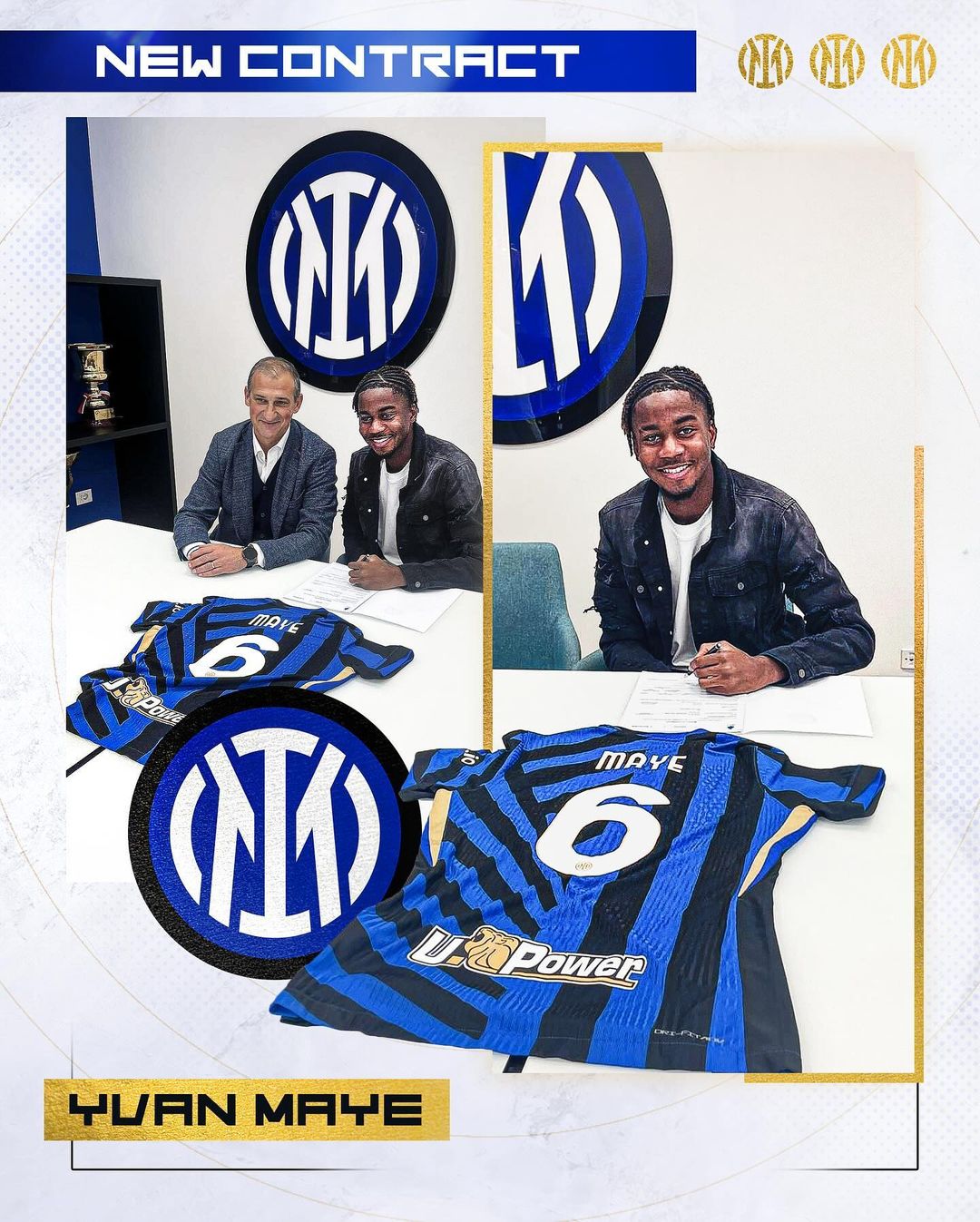 官方:國米與18歲年輕中衛(wèi)梅耶續(xù)約至2026年,外加2年選擇條款